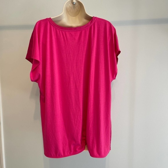 Lane Bryant Pink V Neck Rayon Blend Tee Shirt Size 14/16 Pre-owned - Picture 4 of 7